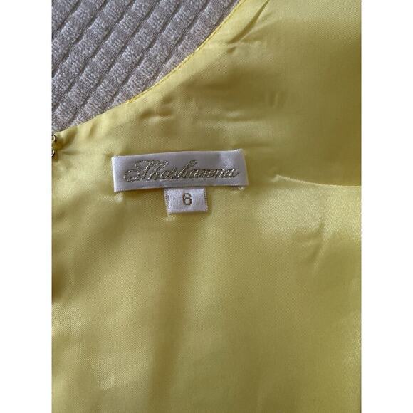 Shoshanna Party Dress Yellow with Pleats and Hidden Pockets Size 6 NWT $295 - Picture 5 of 8